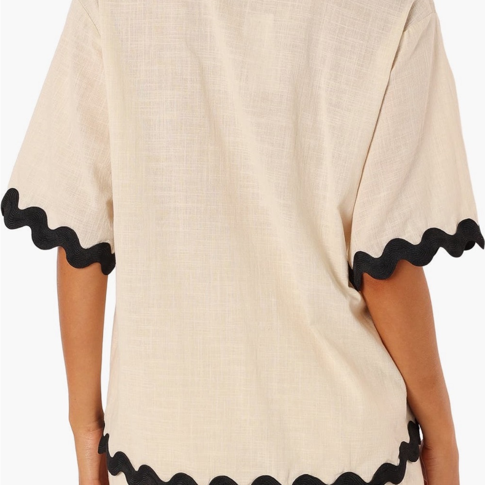 Petal and Pup Wilson Rickrack Trim Cotton Shirt & Shorts Set from Nordstrom - Picture 3 of 8